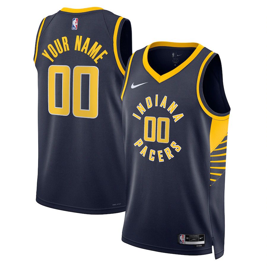 Men Indiana Pacers Nike Navy Icon Edition 2022-23 Swingman Custom NBA Jersey->customized nba jersey->Custom Jersey